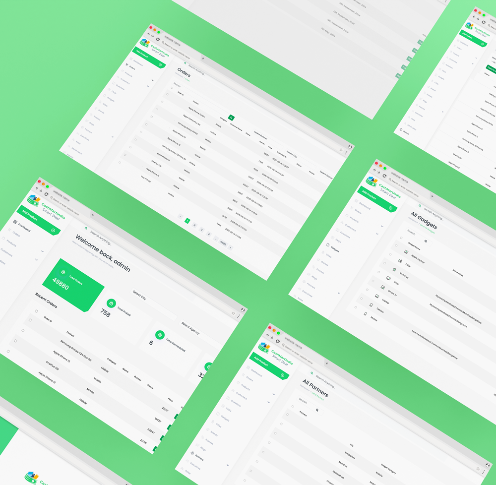 Cashmart Dashboard Screens