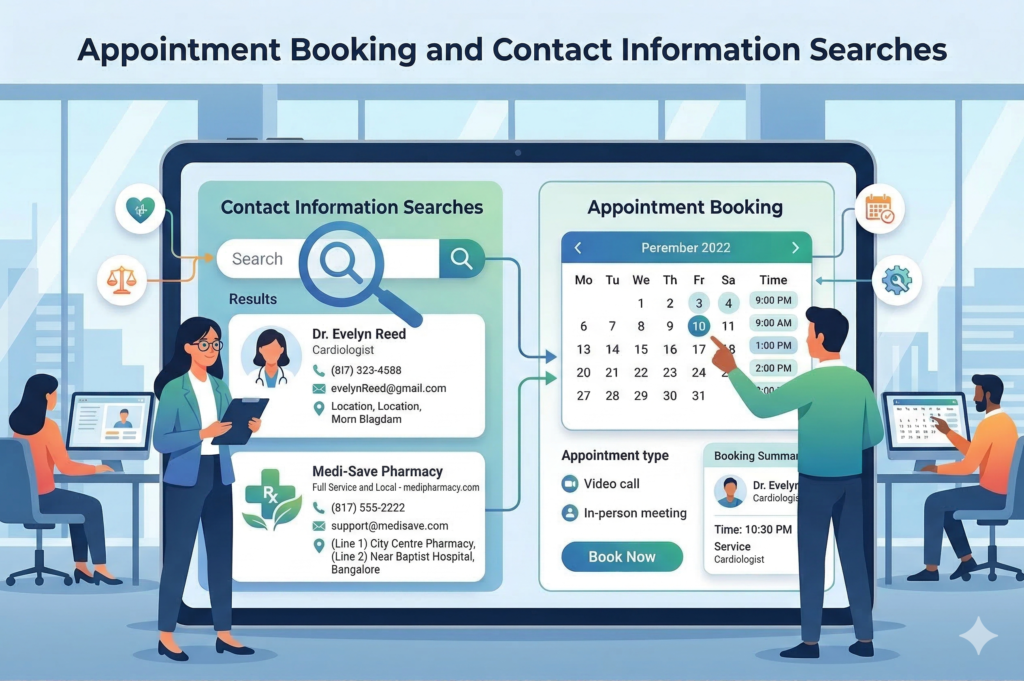 Appointment Booking and Contact Information Searches